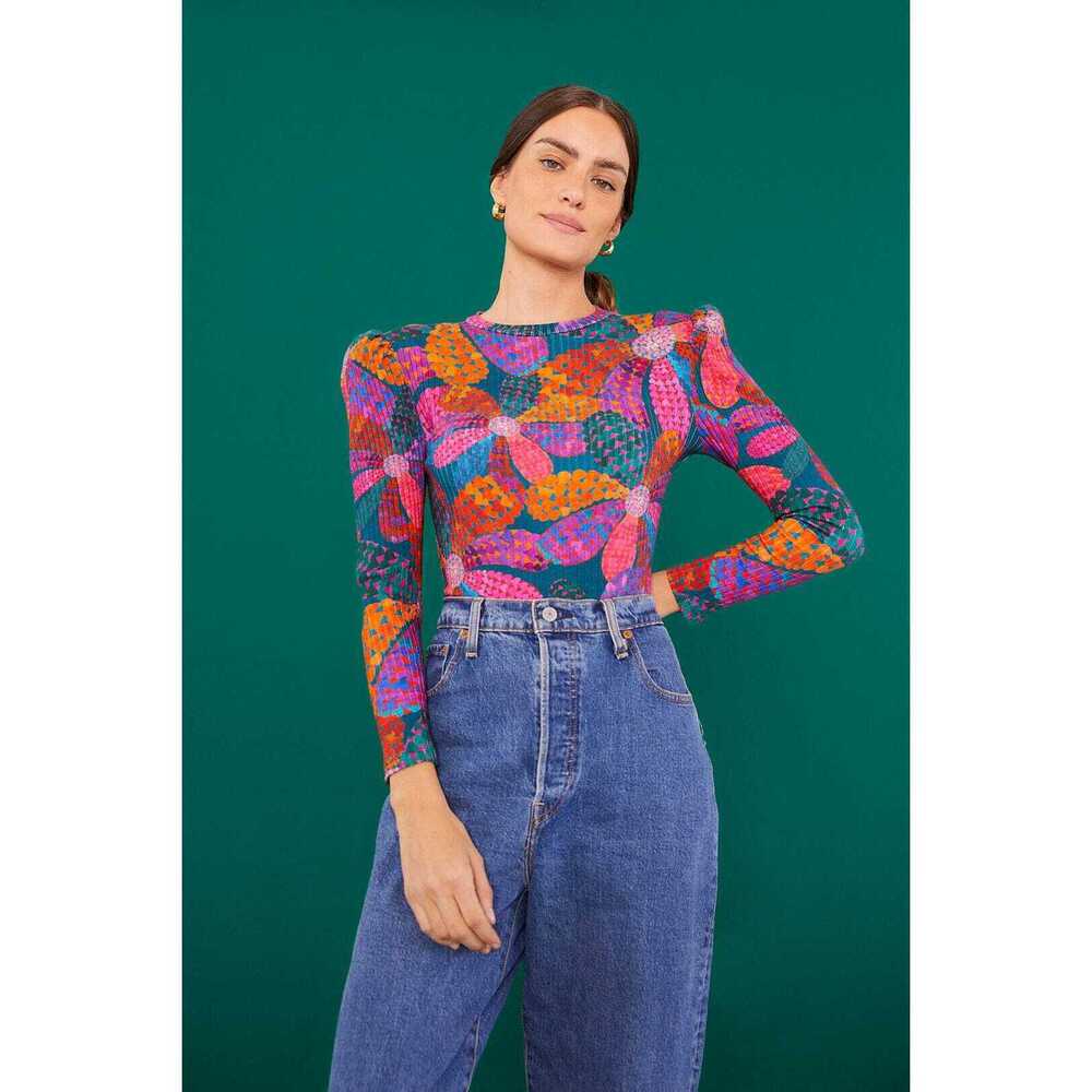 Teal Heart Daisy Organic Cotton Bodysuit